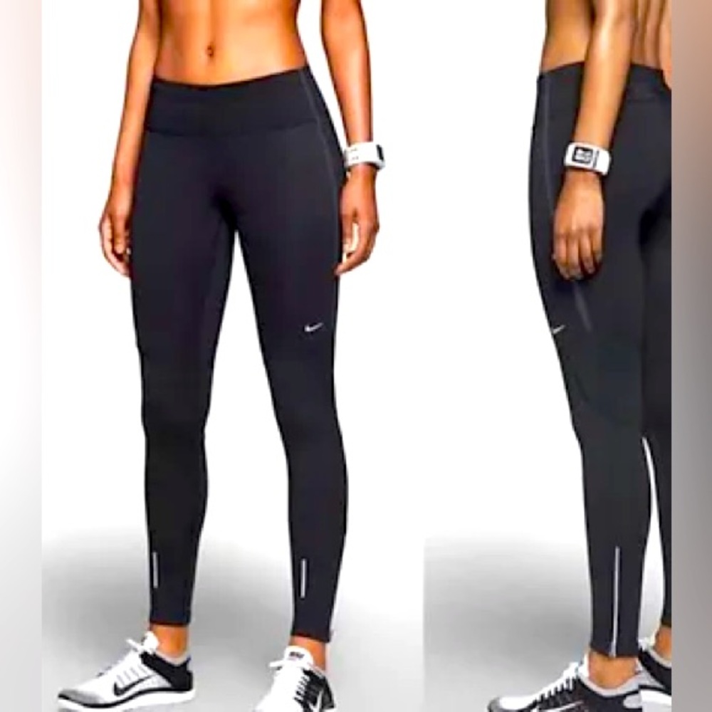 Nike Running DRI FIT Thermal Element Shield Leggings Tights Black MED VGUC